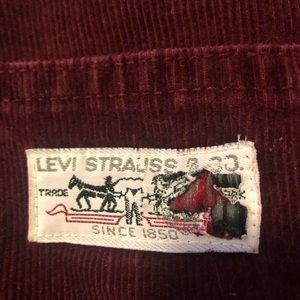 Vintage 1970-80 red corduroy jeans. Levi Brand.